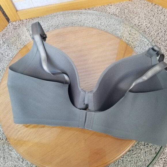 Warners "All You Need" Bra Underwire Gray Smooth 38D Back Closure Padded - Picture 4 of 6